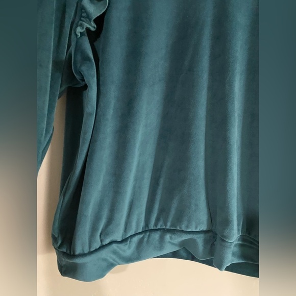 Lauren Conrad - Teal Ruffle Sleeve Sweater - Picture 4 of 8